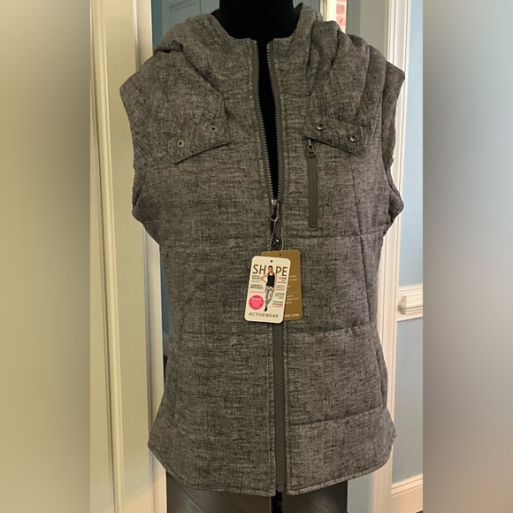 NWT Athleisure Hooded Puffer Jacket Vest Workout Running - Picture 5 of 13